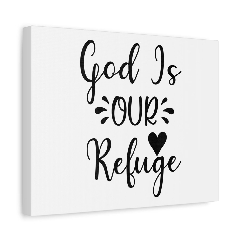 Scripture Canvas God Is Our Refuge Psalm 46:1 Heart Christian Wall Art Bible